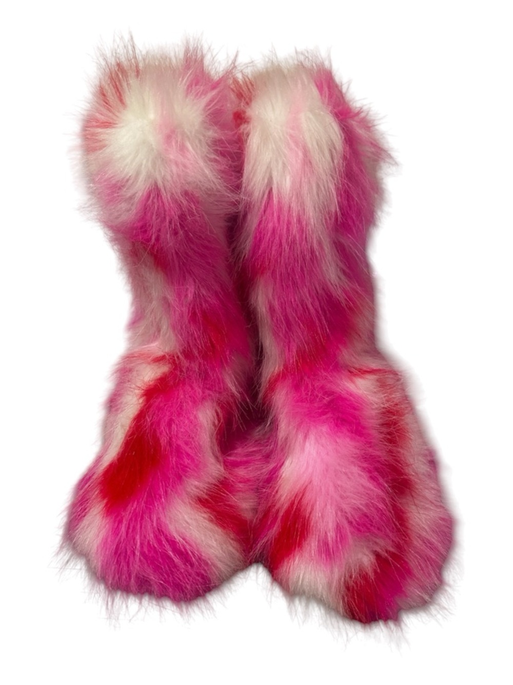 Fuchsia & White Faux Fur Boots